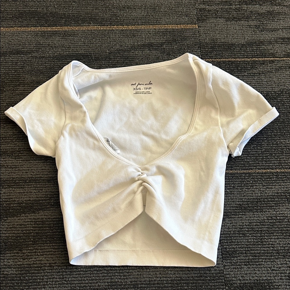 Urban Outfitters White Twist Front Crop Top